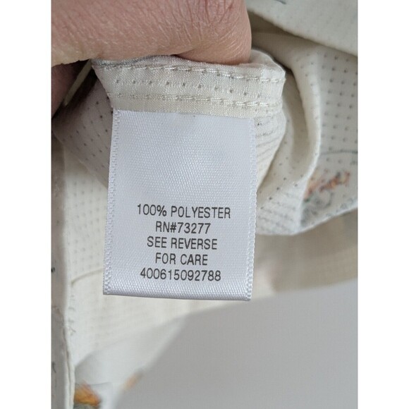 Croft & Barrow Men's Short Sleeved Vented Gone Fishin' Shirt Irvory Quick Dry XL - Picture 6 of 7